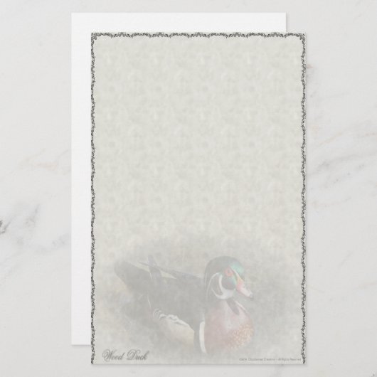 Houten Eend Aangepaste Briefpapier (Voorkant / Achterkant)