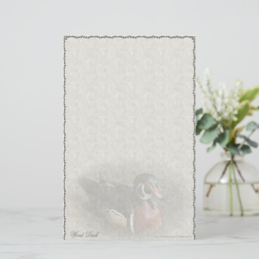 Houten Eend Aangepaste Briefpapier (Staand voorkant)