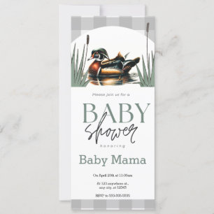 Houten Eend Baby Shower Uitnodiging Slank