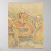 Houten Eend Decoys op Vijver Poster (Voorkant)