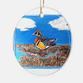 HOUTEN EEND KERAMISCH ORNAMENT (Links)