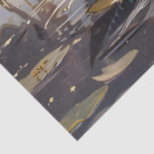 Houten Eend op de Vijver Kunstwerk Decoupage Tissuepapier (Detail)