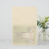 Houten Eend Persoonlijk Briefpapier (Staand voorkant)