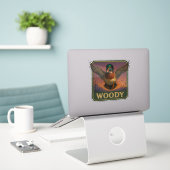 Houten Eend Sticker (Laptop op bureau)