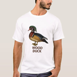 Houten Eend T-shirt: Watervogels Vogelontwerp T-shirt