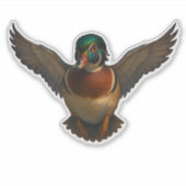 Houten Eend Uitknip Sticker (Voorkant)