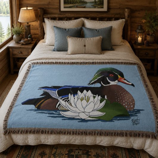 Houten Eend Waterlelie Deken