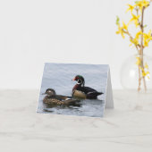 Houten Eenden Kaart (Gele Bloem)