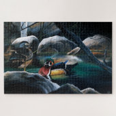 Houten Eenden Koppel Vijver Natuur Wilde Dieren Kl Legpuzzel (Horizontaal)