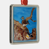HOUTEN EENDEN METALEN ORNAMENT (Rechts)