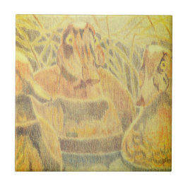 Houten Eenden op Water Tegeltje