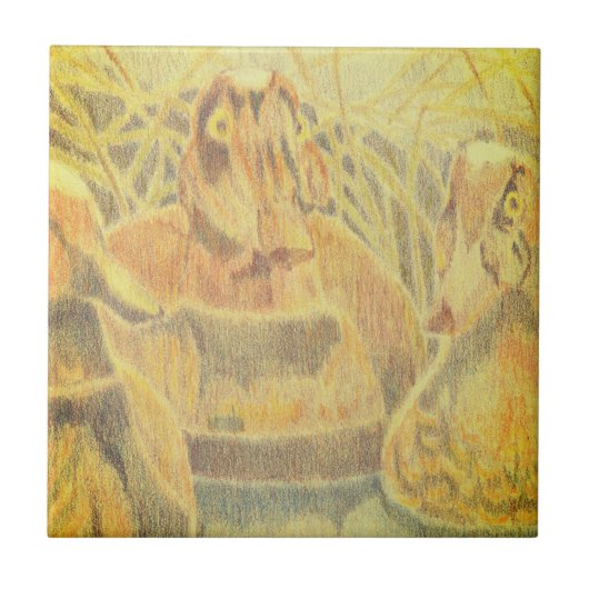 Houten Eenden op Water Tegeltje (Voorkant)