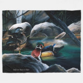 Houten eendenvijver fleece deken (Voorkant (Horizontaal))