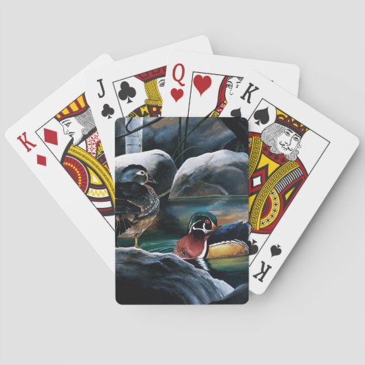 Houten eendenvijver pokerkaarten (Achterkant)