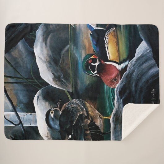 Houten eendenvijver sherpa deken (Voorkant (horizontaal))