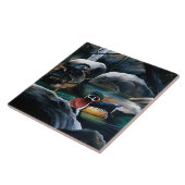 Houten eendenvijver tegeltje (Zijkant)