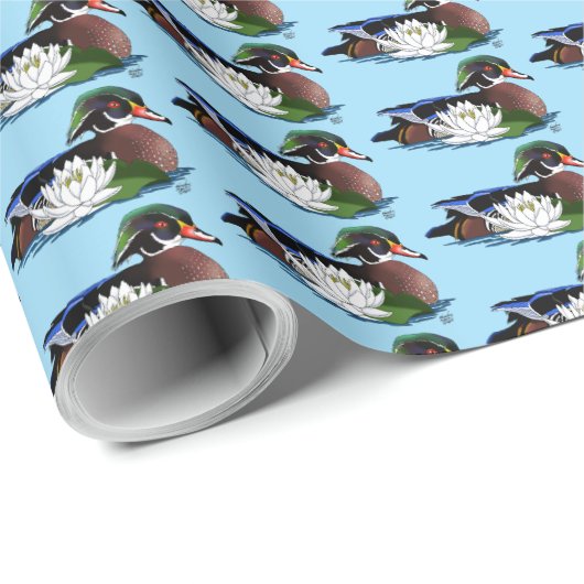 Houten eendenwaterlelie cadeaupapier (Rol Hoek)