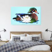 Houten eendenwaterlelie canvas afdruk (Insitu (Slaapkamer))