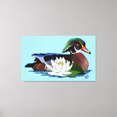 Houten eendenwaterlelie canvas afdruk (Voorkant)
