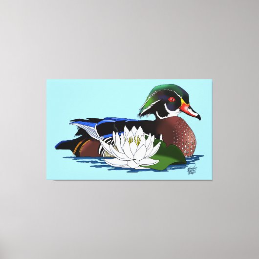 Houten eendenwaterlelie canvas afdruk (Voorkant)