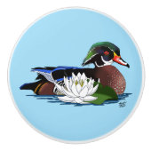 Houten eendenwaterlelie keramische knop (Voorkant)