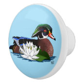 Houten eendenwaterlelie keramische knop (Rechts)