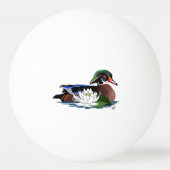 Houten eendenwaterlelie pingpongbal (Voorkant)