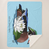 Houten eendenwaterlelie sherpa deken (Voorkant)
