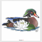 Houten eendenwaterlelie sticker (Vel)