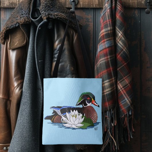 Houten eendenwaterlelie tote bag