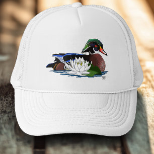 Houten eendenwaterlelie trucker pet