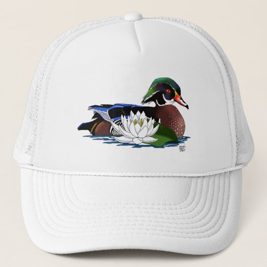 Houten eendenwaterlelie trucker pet (Voorkant)