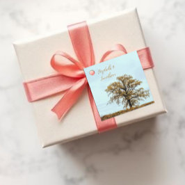 Houten Eikenboom Herfst Bruiloft Bedankjes Labels
