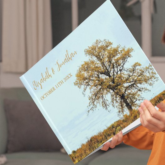 Houten Eikenboom Herfst Bruiloft Gastenboek