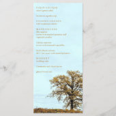 Houten Eikenboom Herfst Bruiloft Menu (Voorkant)