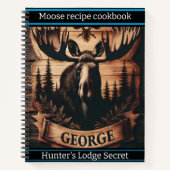 Houten eland toont de charme van de natuur notitieboek (Voorkant)