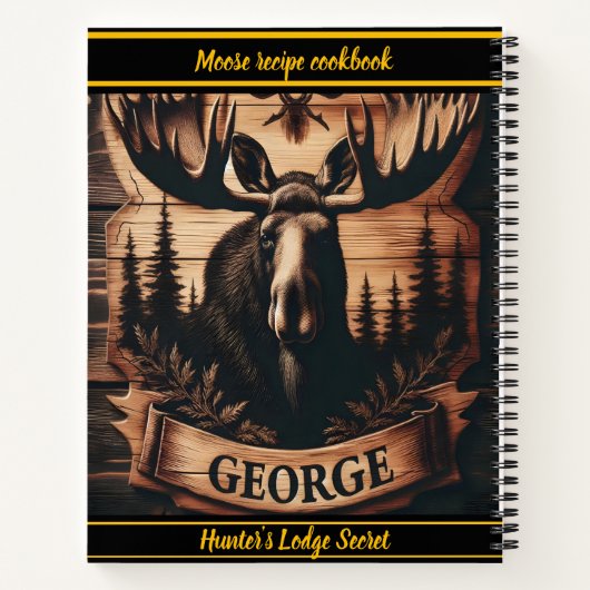 Houten eland toont de charme van de natuur notitieboek (Achterkant)