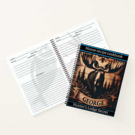 Houten eland toont de charme van de natuur notitieboek (Binnen)