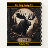 Houten elanden snijden in natuur notitieboek (Achterkant)