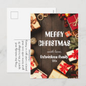 houten elegante christelijke familie - ontwerp feestdagenkaart (Voorkant / Achterkant)