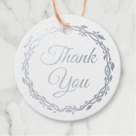 Houten Elegantie Bruiloft Dubbelzijdig Zilveren Fo Bedankjes Labels