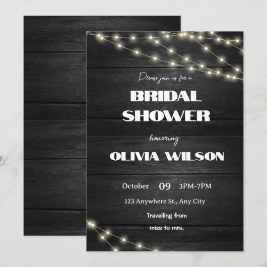 Houten Elegantie: Rustieke Bruiloft met Boomverlic Kaart (Voorkant / Achterkant)