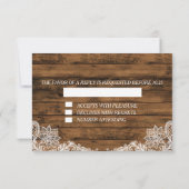 Houten en Kant Sieraad RSVP Kaart (Achterkant)