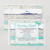 Houten en Kantelen Bruiloft Detailkaart Informatiekaartje (Voorkant / Achterkant)