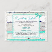 Houten en Kantelen Bruiloft Detailkaart Informatiekaartje (Voorkant)