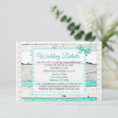 Houten en Kantelen Bruiloft Detailkaart Informatiekaartje (Staand voorkant)