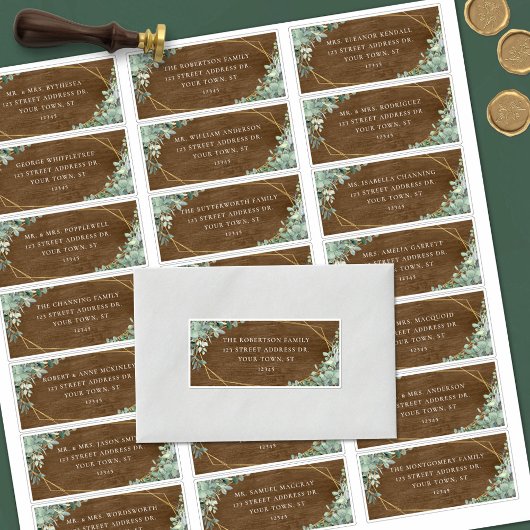 Houten Eucalyptus Trouw Gast Adres Labels