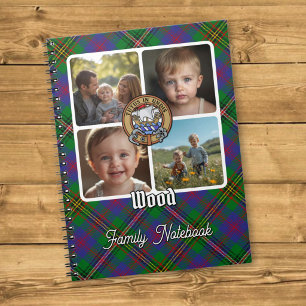 Houten familiefotocollage notitieboek