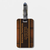 Houten Faux Pine Wood Travel Aangepaste Bagagelabe Bagagelabel (Achterkant verticaal)