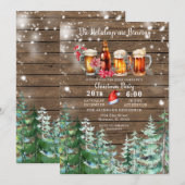 Houten Feestdagen brouwen kerstfeest in het bos Kaart (Voorkant / Achterkant)
